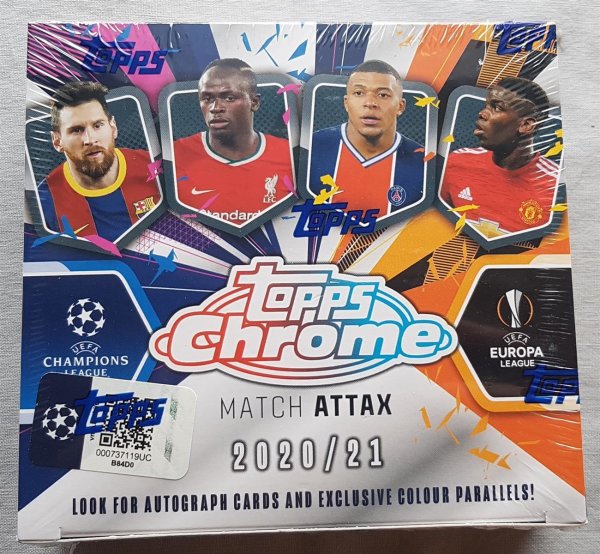 Topps Chrome Match Attax UEFA Champions League Soccer Box Fu&szlig;ball 2020 in hand!!