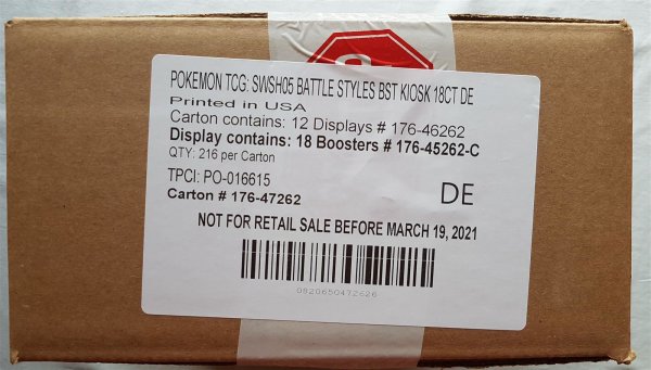 CASE Pokemon DE Battle Styles Kampfstile Schwert &amp; Schild Display 18 Booster 