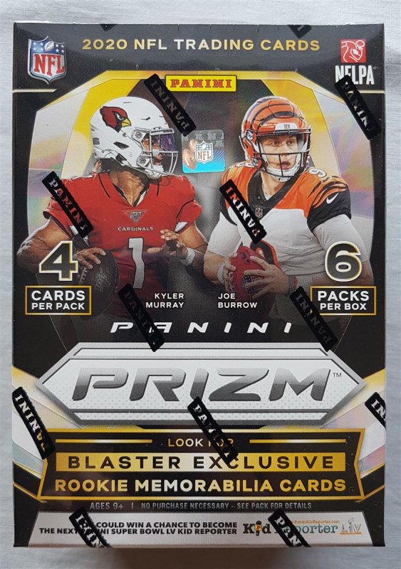 2020 Panini Prizm NFL Football Trading Cards Blaster Box- Feat. Rookies Tua  Tagovailoa, Justin Herbert, Joe Burrow | 24 Cards | Blaster Exclusive