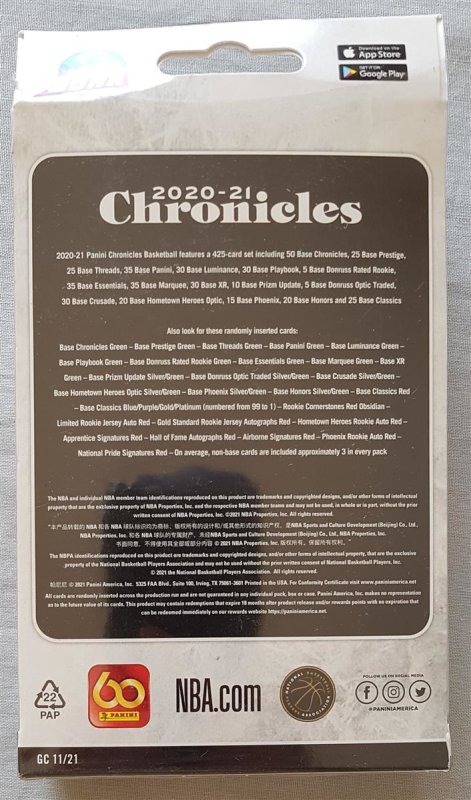 2022-23 Panini Chronicles Draft Pick NBA Hanger Pack (30-Cards)