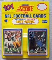 Score Football Blister Rack Pack 1990 100Cards+ 1 Hot Card