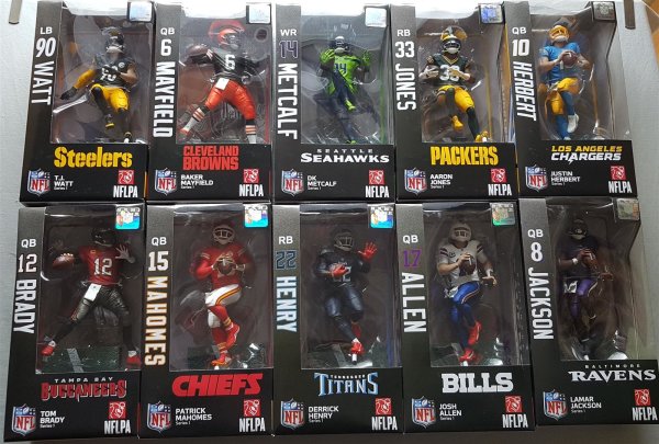 Imports Dragon NFL Football Figuren 6&quot; Figure Series 1 Complete Set 