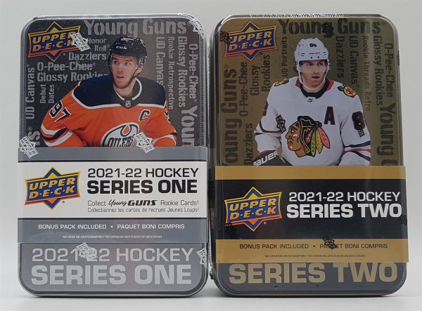SET Upper Deck Series 1+2 Hockey NHL Retail Tin 2021-22 Young Guns
