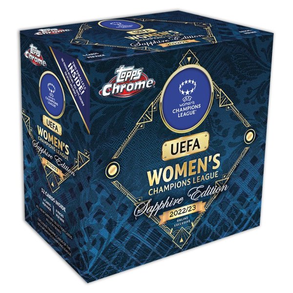Topps UCL Women Sapphire Chrome Hobby Box 2022-23 Soccer Fu&szlig;ball