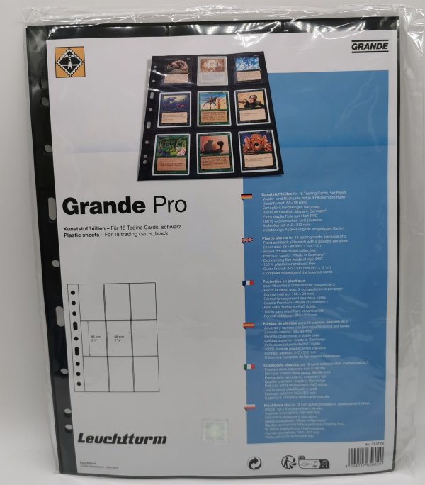 Leuchtturm TCG Sheets Grande Pro black Kunststoffhüllen für Sammelkarten